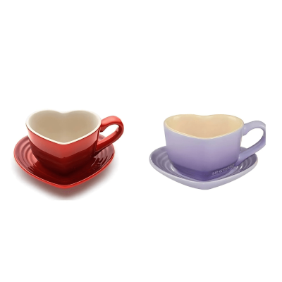 Set cốc trái tim kèm đĩa lót Le Creuset màu đỏ thumb