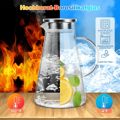 Bình đựng nước thủy tinh SUSTEAS 2L có tay cầm thumb