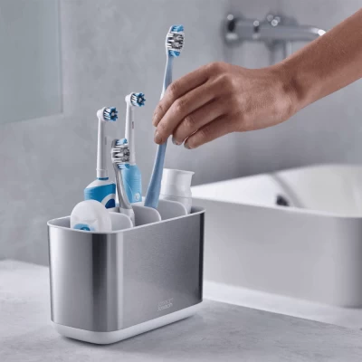 Hộp đựng bàn chải đánh răng tự khô Joseph Joseph EasyStore Large Steel 70531 thumb