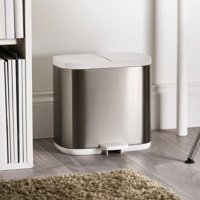 Thùng rác đạp chân 2 ngăn Joseph Joseph Split 6L Steel 70520 thumb