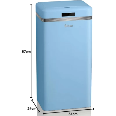 Thùng rác cảm ứng 45L SWAN màu xanh Blue thumb