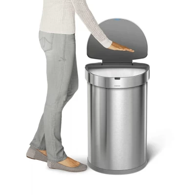 Thùng rác Simplehuman cảm ứng kháng khuẩn 45l inox và set nước hoa, túi rác thumb