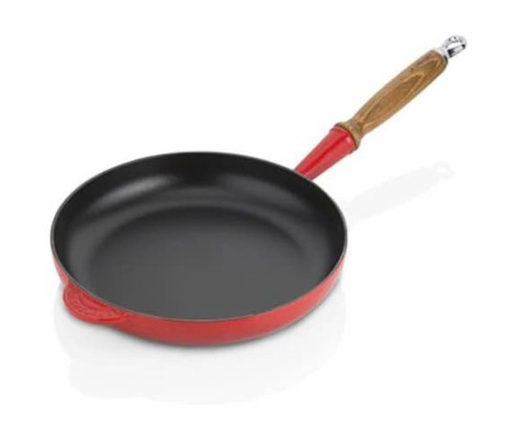 Chảo gang Le Creuset 24cm màu đỏ cán gỗ nội địa Đức thumb