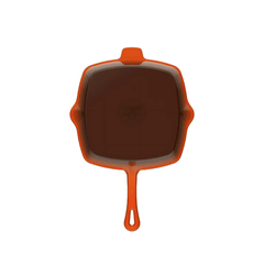 Chảo gang nướng Ernesto 25cm hình vuông màu cam thumb