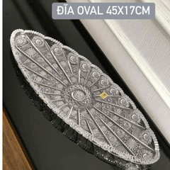 Đĩa pha lê mài Oval Bohemia M57 45cm thumb