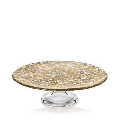 Đĩa chân đế Arabesque Gold Leaf 26cm IVV
