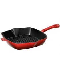 Chảo gang nướng Ernesto 25cm hình vuông màu đỏ
