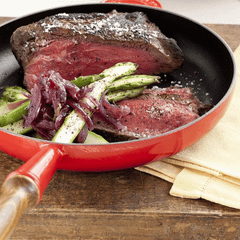 Chảo gang Le Creuset 24cm màu đỏ cán gỗ nội địa Đức thumb