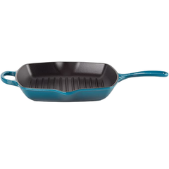 Chảo gang nướng Le Creuset hình vuông 26cm màu xanh ngọc