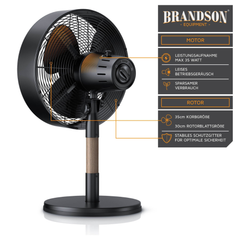 Quạt bàn Brandson thiết kế hiện đại màu đen chuẩn nội địa Đức thumb