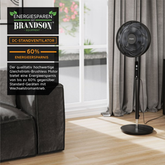 Quạt cây Brandson DC ECO siêu êm ái, tiết kiệm điện màu đen thumb