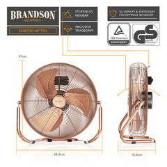 Quạt sàn BRANDSON 30cm màu đồng thumb