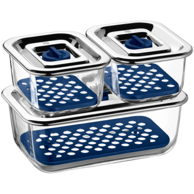 Set 3 hộp thủy tinh WMF đựng thực phẩm