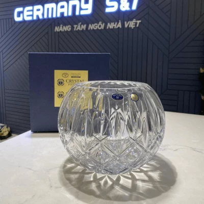 Lọ hoa cầu tròn pha lê Bohemia Sheffield 17,5cm thumb