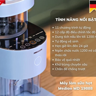 Máy làm sữa hạt Medion MD19888 nội địa Đức thumb