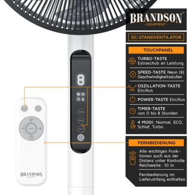 Quạt cây Brandson DC ECO siêu êm ái, tiết kiệm điện màu trắng thumb