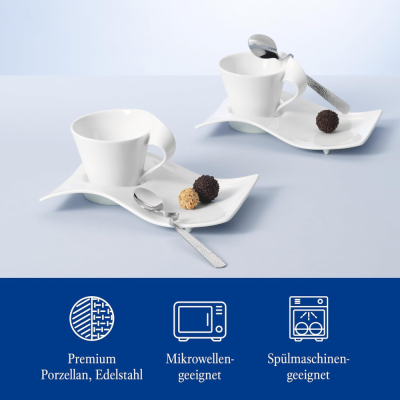 Set uống trà hoặc cafe 6 món Villeroy-Boch gồm 2 cốc, 2 thìa, 2 đĩa có hộp làm quà thumb