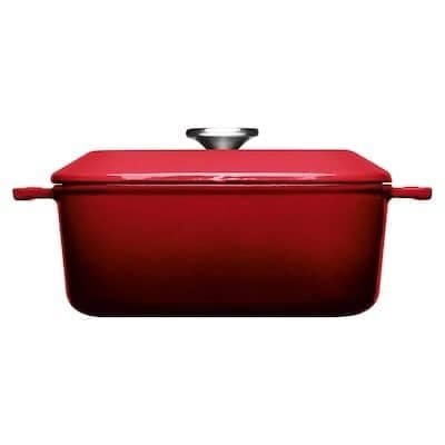 Nồi gang vuông có vung WOLL 24x24 cm màu đỏ
