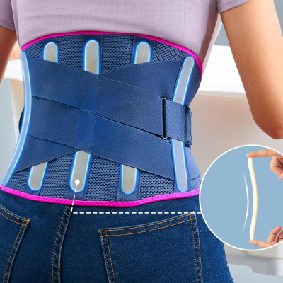 Đai hỗ trợ cột sống Freetoo (size S M L) màu xanh viền hồng thumb