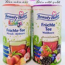 Trà Beauty Baby Fruchte Tee Pfirsich - Himbeere ( vị đào, mâm xôi 190g - đỏ- 3938) 