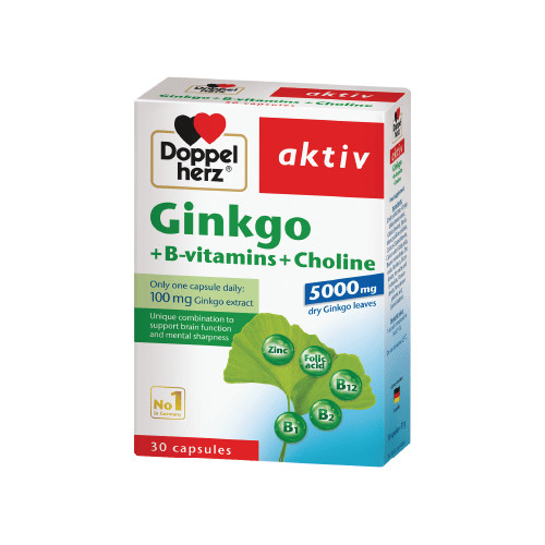 Viên uống bổ não Doppelherz Aktiv Ginkgo + Vitamin B + Cholin 40v