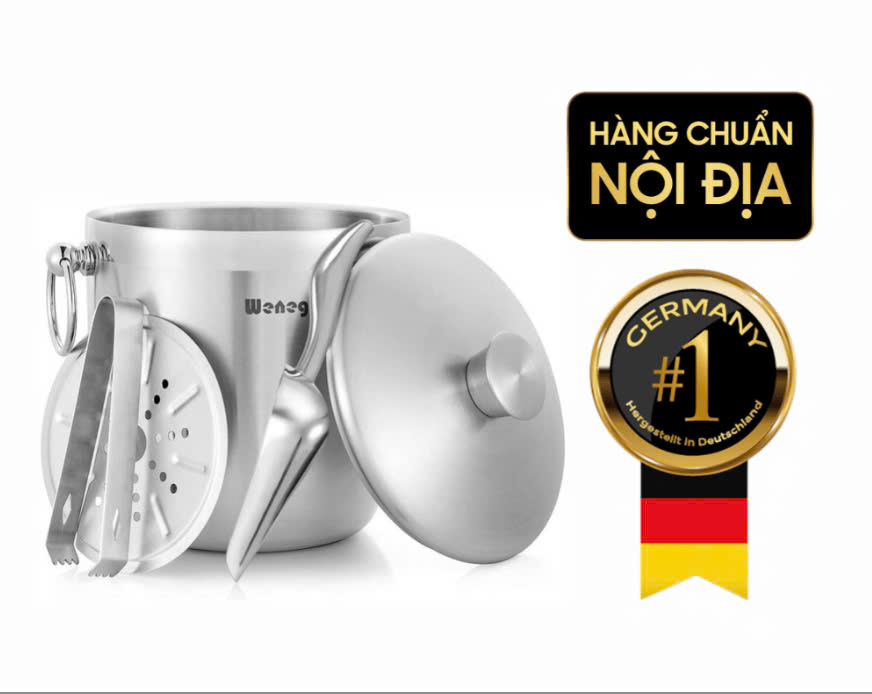 Xô đá ủ lạnh rượu Wenegg 3L màu bạc