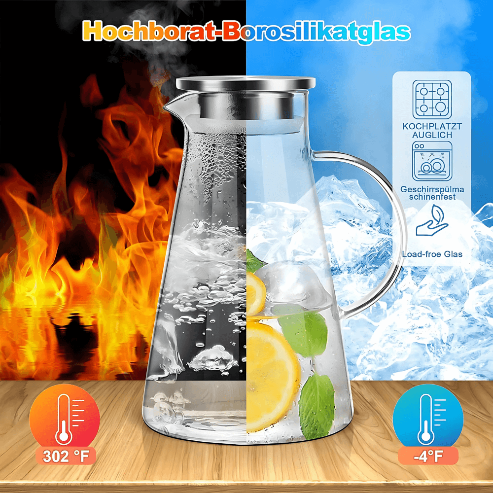 Bình đựng nước thủy tinh SUSTEAS 2L có tay cầm