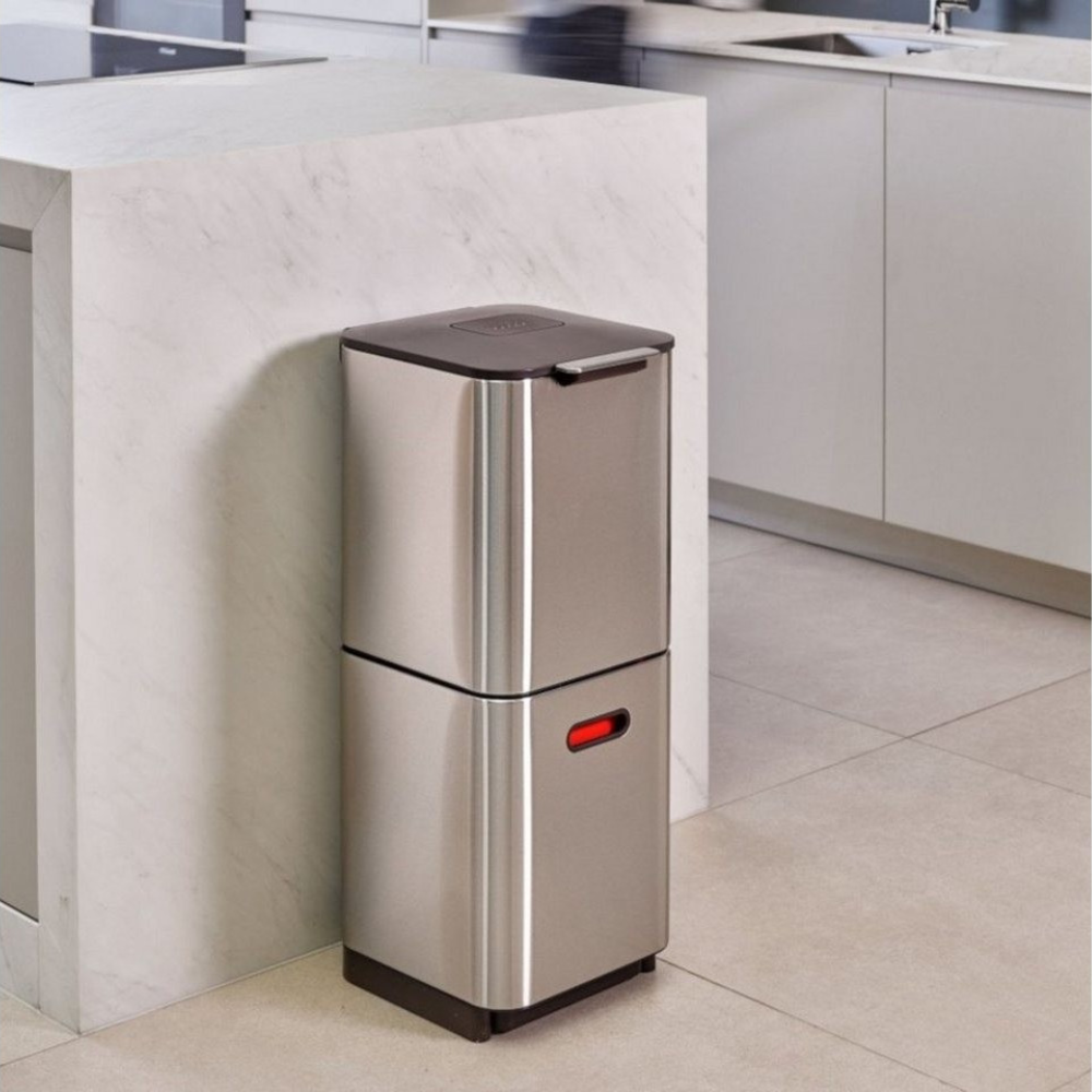 Thùng rác phân loại và khử mùi 3 ngăn Joseph Joseph Totem Max 60L (Ssteel) 30060