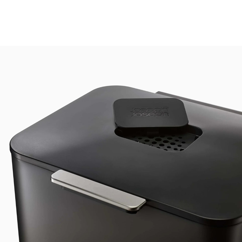 Thùng rác phân loại và khử mùi 3 ngăn Joseph Joseph Totem Max 60L (Carbon Black) 30106