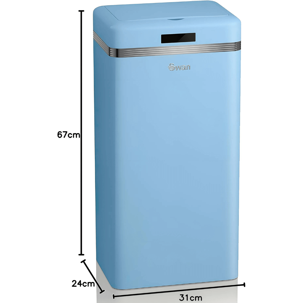 Thùng rác cảm ứng 45L SWAN màu xanh Blue