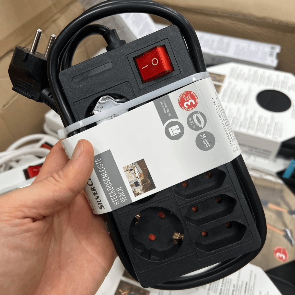 Ổ cắm điện SILVERCREST 9 ổ cắm màu đen