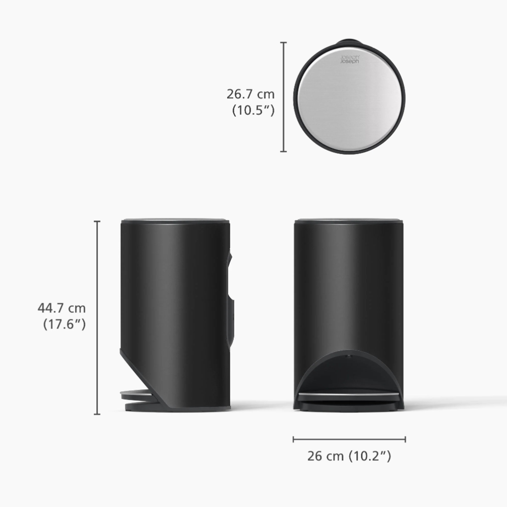 Thùng rác có bàn đạp Joseph Joseph 30151 10L màu đen carbon
