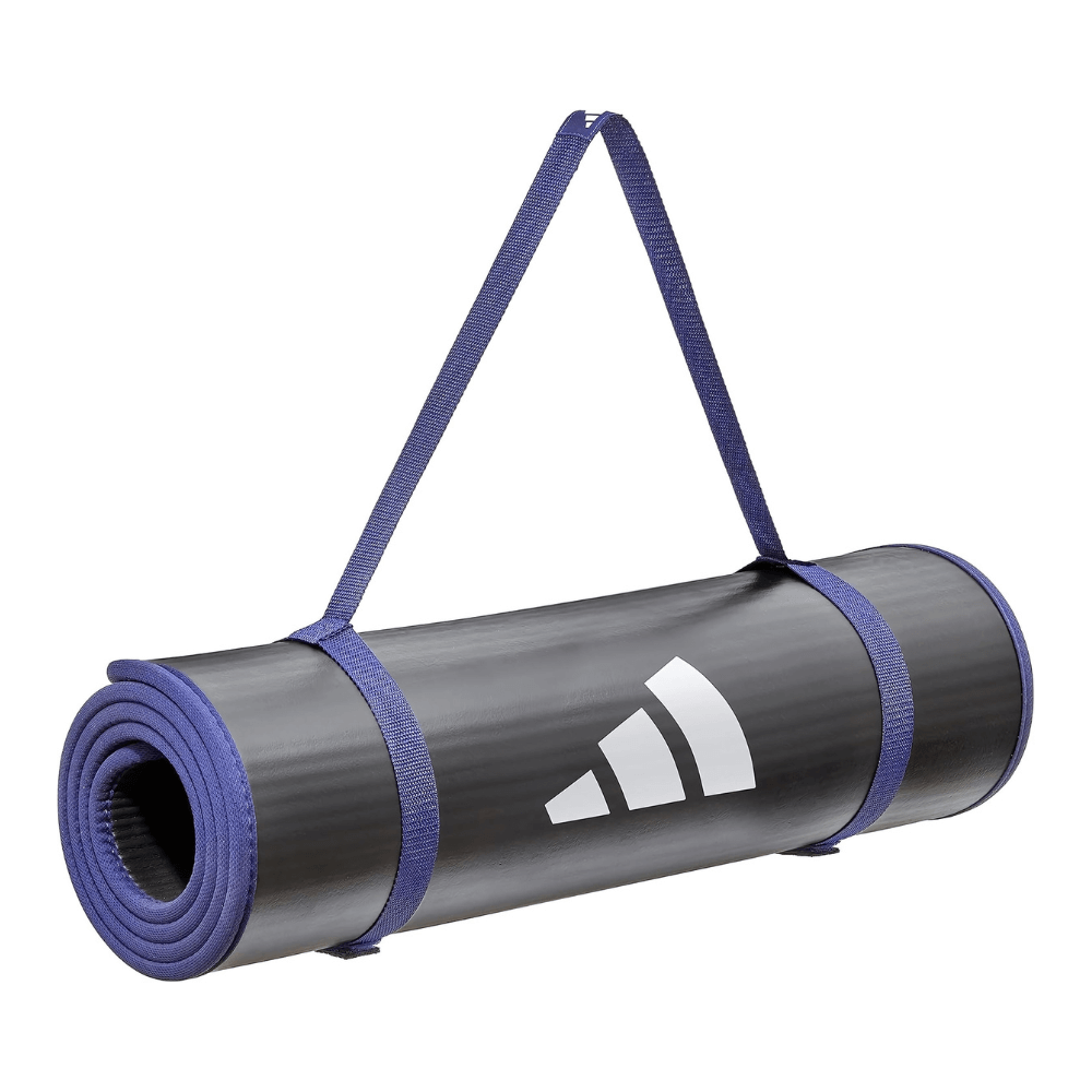 Thảm tập Yoga Adidas màu đen viền xanh dương