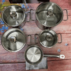 Bộ nồi Zwilling Element 5 món kèm quánh vung kính