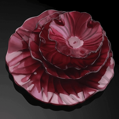 Đĩa Magnolia đỏ 28cm IVV