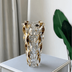 Bình hoa pha lê Bohemia Samba 30.5cm mạ vàng