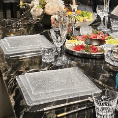 Đĩa vuông Diamante trắng 31.5cm IVV
