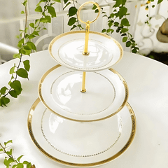 Đĩa 3 tầng bộ trà cà phê hoàng gia anh Imperial London size to