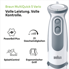 Bộ máy xay cầm tay BRAUN MQ 5200 1000W màu trắng