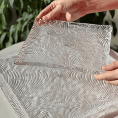 Đĩa vuông Diamante trắng 31.5cm IVV