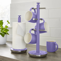 Cây treo cốc và dụng cụ để giấy đứng Swan Retro màu tím