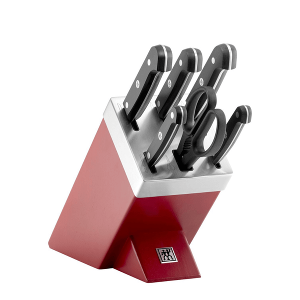 Bộ dao tự mài ZWILLING Gourmet 7 món made in Germany màu đỏ