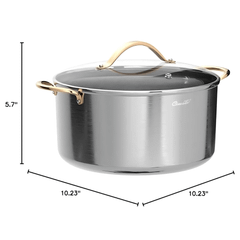 Nồi inox 304 cao cấp Ciwete 28cm nắp kính