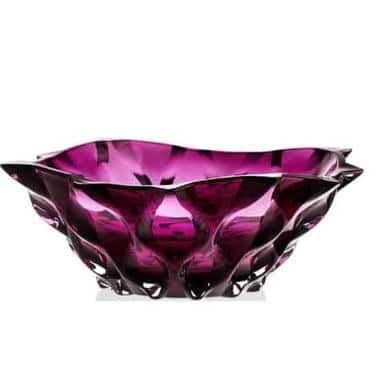 Tô hoa quả pha lê Bohemia Samba dáng thấp đường kính 30cm màu tím