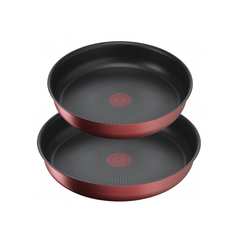 Set 2 chảo chống dính TEFAL 22 + 26cm Ingenio Daily Chef L3989622 cán rời màu đỏ