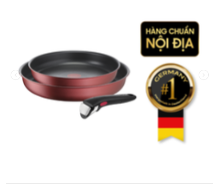 Set 2 chảo chống dính TEFAL 22 + 26cm Ingenio Daily Chef L3989622 cán rời màu đỏ