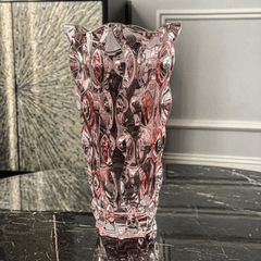 Bình hoa pha lê Bohemia Samba 30.5cm màu hồng đào