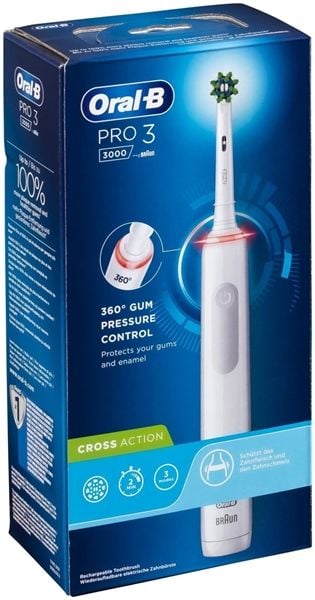 Bàn chải điện ORAL-B Pro 3 3000 Cross Action màu trắng
