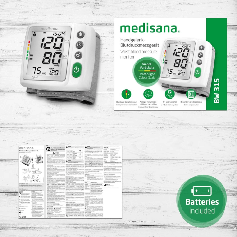 Máy đo huyết áp cổ tay Medisana BW315